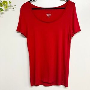 Merona the ultimate red short sleeve scoop neck tee, size large